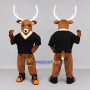 Custom Brown and Black Deer in Sportswear Mascot Costume Adult Full Body Suit for Sports Events