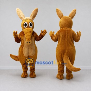 Custom Golden Brown Aardvark Character Mascot Costume Adult Full Body Suit for Wildlife Events