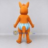 Custom Orange and Blue Kangaroo in Striped Shorts Mascot Costume Adult Full Body Suit for School Events Custom Orange and Blue Kangaroo in Striped Shorts Mascot Costume Adult Full Body Suit for School Events