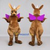 Custom Brown and Purple Winged Unicorn Kangaroo Mascot Costume Adult Full Body Suit for Theme Parties