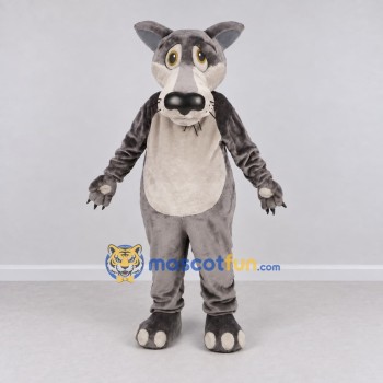 Custom Gray and White Dog Mascot Costume Adult Full Body Suit for Community Events