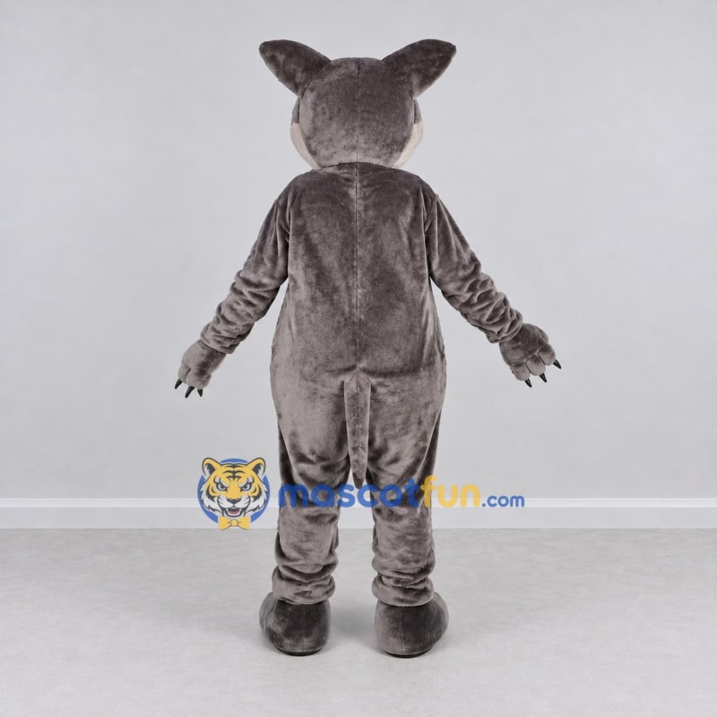 Custom Gray and White Dog Mascot Costume Adult Full Body Suit for Community Events