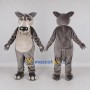 Custom Gray and White Dog Mascot Costume Adult Full Body Suit for Community Events