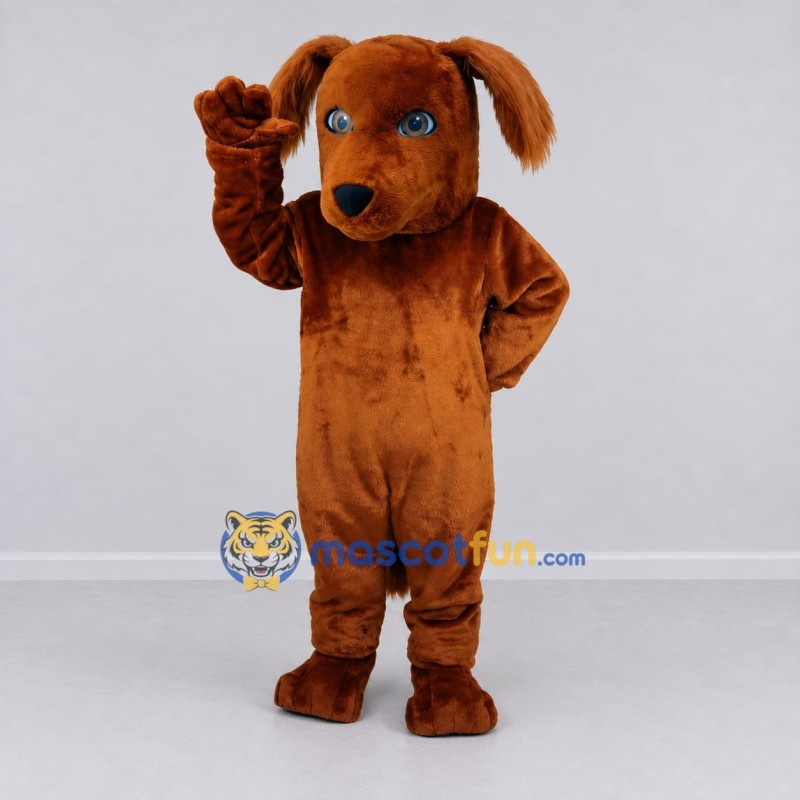 Custom Brown Dog Mascot Costume Adult Full Body Suit for Community Events
