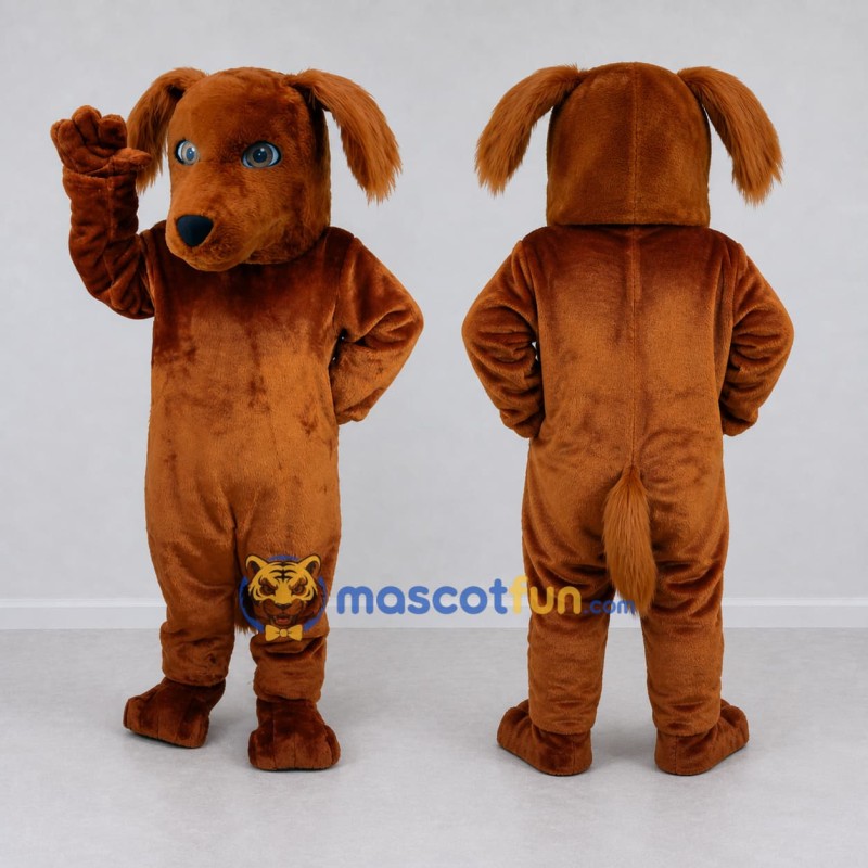 Custom Brown Dog Mascot Costume Adult Full Body Suit for Community Events