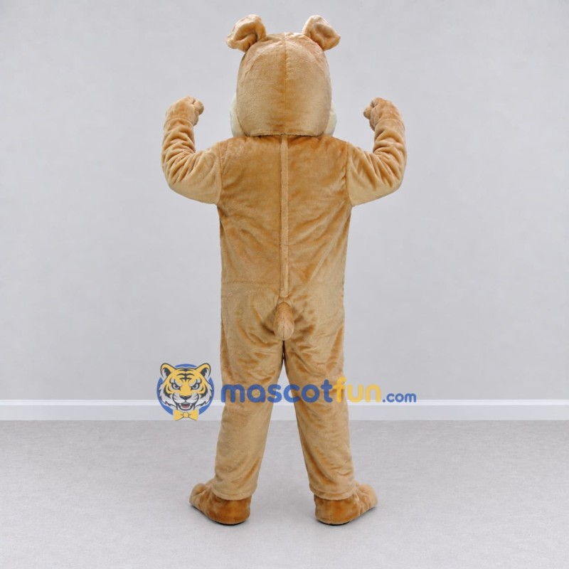 Custom Tan and White Bulldog Mascot Costume Adult Full Body Suit for Sports Events