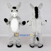 Custom Gray and White Donkey Mascot Costume Adult Full Body Suit for Farm Events