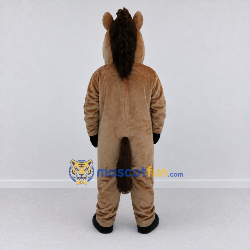 Custom Brown and Black Horse Mascot Costume Adult Full Body Suit for Farm Events