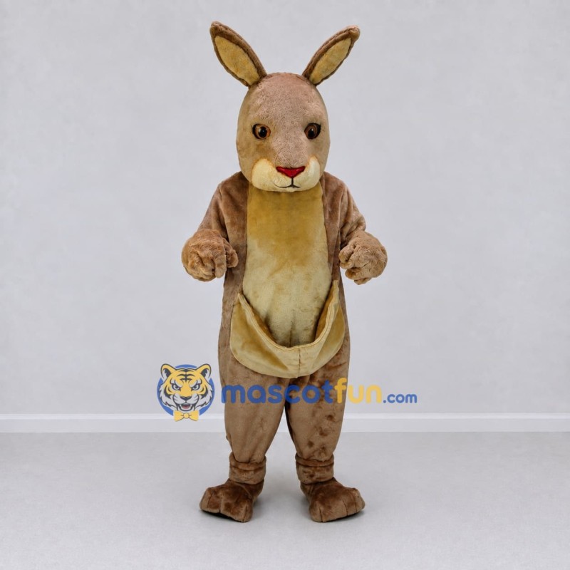 Custom Brown and Cream Kangaroo Mascot Costume Adult Full Body Suit for Wildlife Events Custom Brown and Cream Kangaroo Mascot Costume Adult Full Body Suit for Wildlife Events
