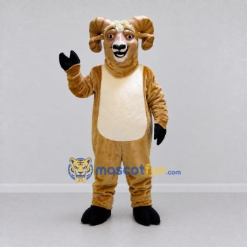 Custom Tan and Cream Ram Mascot Costume Adult Full Body Suit for Farm Events
