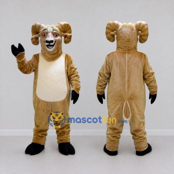 Custom Tan and Cream Ram Mascot Costume Adult Full Body Suit for Farm Events
