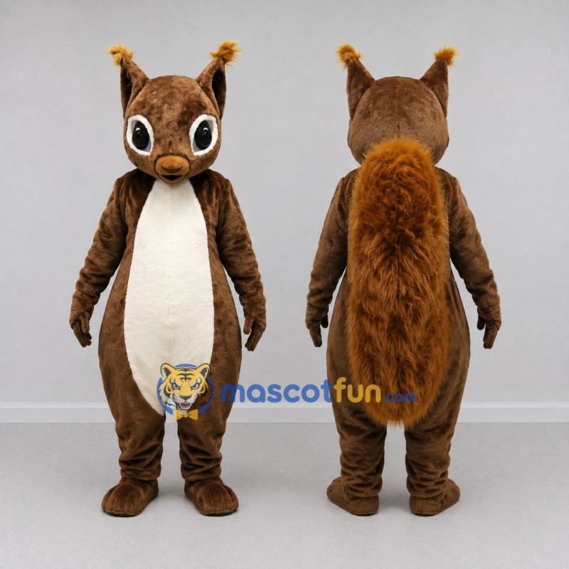 Custom Brown and White Squirrel Mascot Costume Adult Full Body Suit for Wildlife Events Custom Brown and White Squirrel Mascot Costume Adult Full Body Suit for Wildlife Events