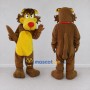 Custom Brown and Yellow Shaggy Dog Character Mascot Costume Adult Full Body Suit for Community Events