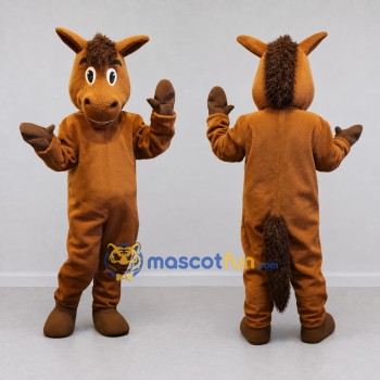 Custom Brown Horse Mascot Costume Adult Full Body Suit for Farm Events