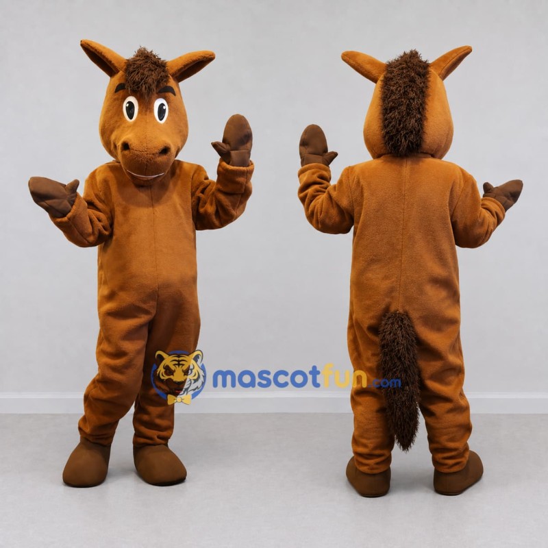 Custom Brown Horse Mascot Costume Adult Full Body Suit for Farm Events Custom Brown Horse Mascot Costume Adult Full Body Suit for Farm Events