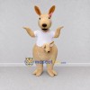 Custom Cream and White Kangaroo with a Joey in a T-Shirt Mascot Costume Adult Full Body Suit for Wildlife Events Custom Cream and White Kangaroo with a Joey in a T-Shirt Mascot Costume Adult Full Body Suit for Wildlife Events