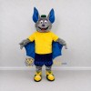 Custom Gray and Blue Bat in Sportswear Mascot Costume Adult Full Body Suit for Sports Events Custom Gray and Blue Bat in Sportswear Mascot Costume Adult Full Body Suit for Sports Events