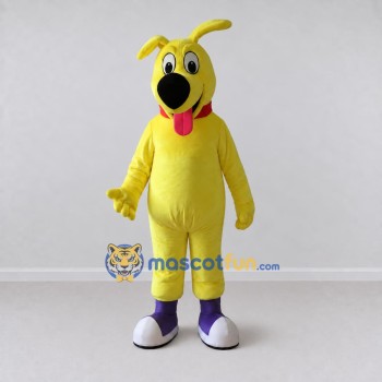 Custom Yellow and Purple Dog Character Mascot Costume Adult Full Body Suit for School Events Custom Yellow and Purple Dog Character Mascot Costume Adult Full Body Suit for School Events