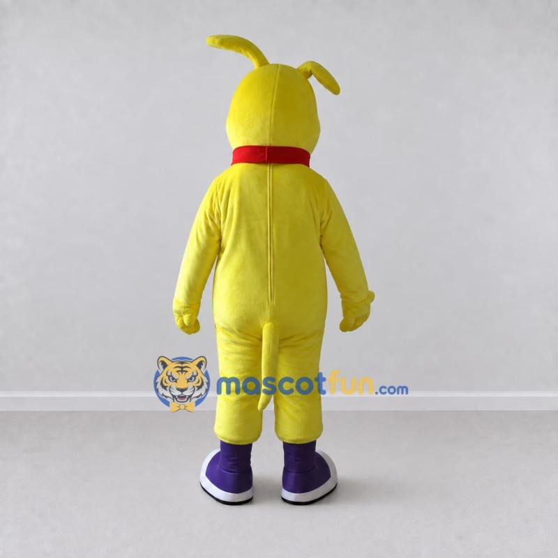 Custom Yellow and Purple Dog Character Mascot Costume Adult Full Body Suit for School Events Custom Yellow and Purple Dog Character Mascot Costume Adult Full Body Suit for School Events