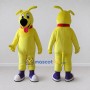 Custom Yellow and Purple Dog Character Mascot Costume Adult Full Body Suit for School Events
