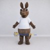 Custom Gray and White Kangaroo in a T-Shirt Mascot Costume Adult Full Body Suit for Wildlife Events Custom Gray and White Kangaroo in a T-Shirt Mascot Costume Adult Full Body Suit for Wildlife Events