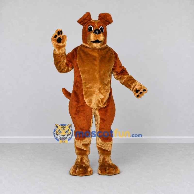 Custom Brown and Tan Dog Mascot Costume Adult Full Body Suit for Community Events Custom Brown and Tan Dog Mascot Costume Adult Full Body Suit for Community Events