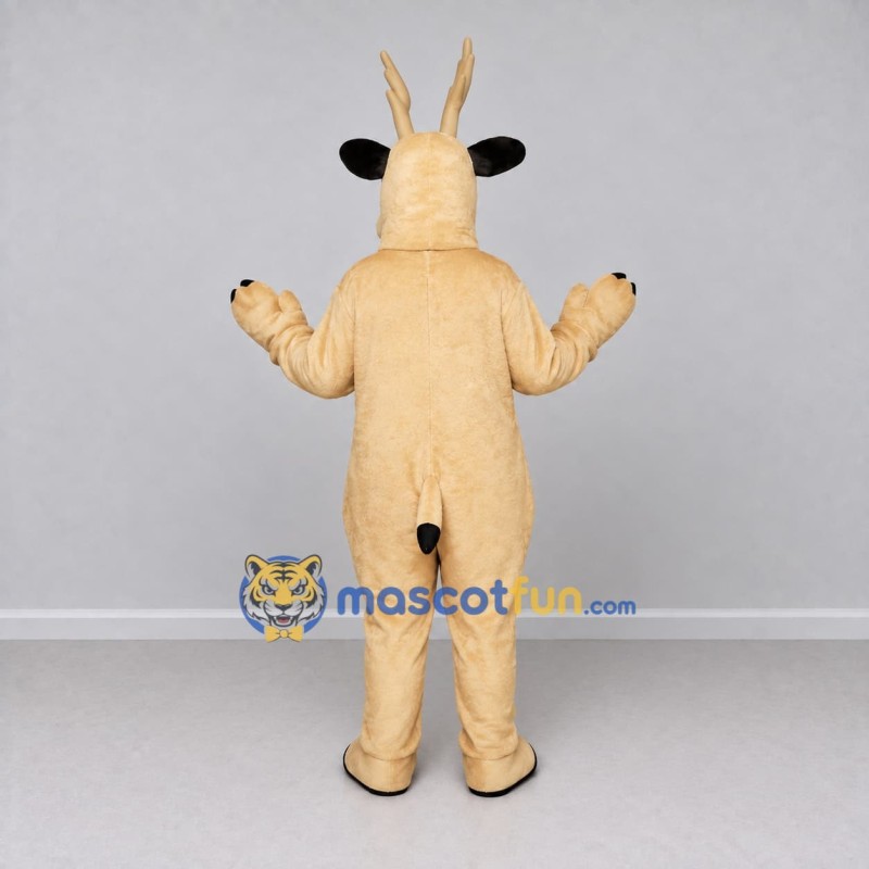 Custom Cream and Black Antelope Character Mascot Costume Adult Full Body Suit for Wildlife Events Custom Cream and Black Antelope Character Mascot Costume Adult Full Body Suit for Wildlife Events