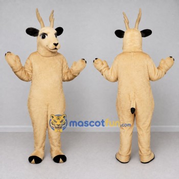 Custom Cream and Black Antelope Character Mascot Costume Adult Full Body Suit for Wildlife Events