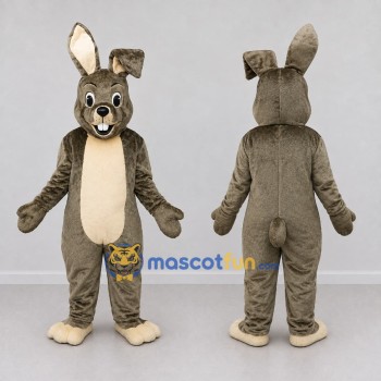 Custom Gray and Cream Rabbit Mascot Costume Adult Full Body Suit for Easter Events