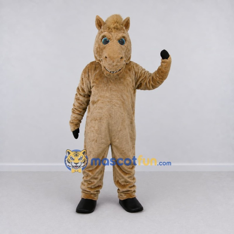 Custom Tan Horse Mascot Costume Adult Full Body Suit for Farm Events Custom Tan Horse Mascot Costume Adult Full Body Suit for Farm Events