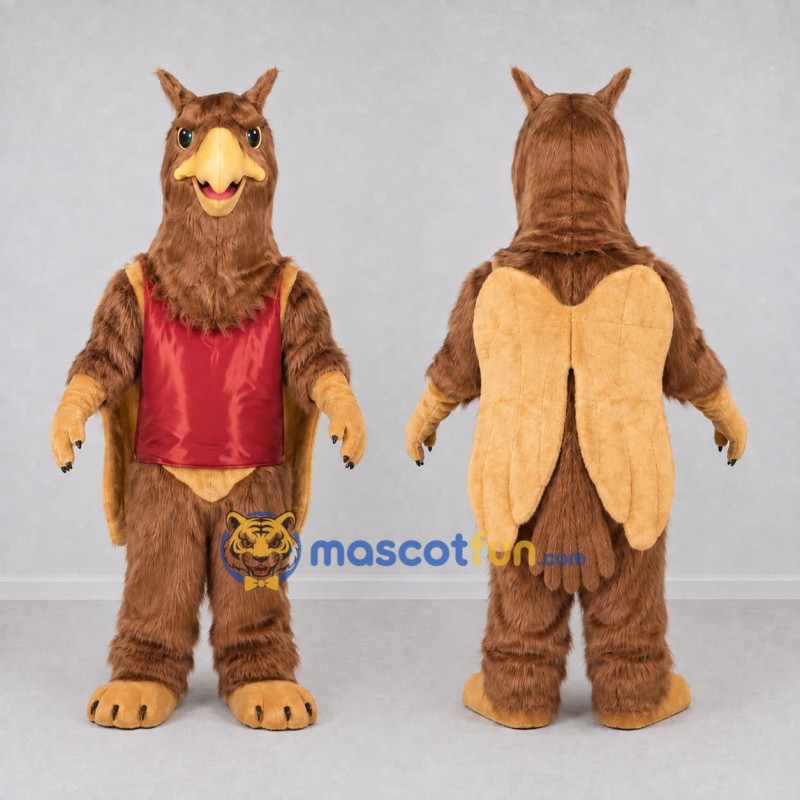 Custom Brown and Red Griffin Mascot Costume Adult Full Body Suit for Theme Parties Custom Brown and Red Griffin Mascot Costume Adult Full Body Suit for Theme Parties