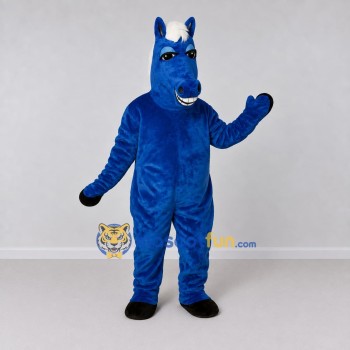Custom Blue and White Horse Mascot Costume Adult Full Body Suit for Theme Parties