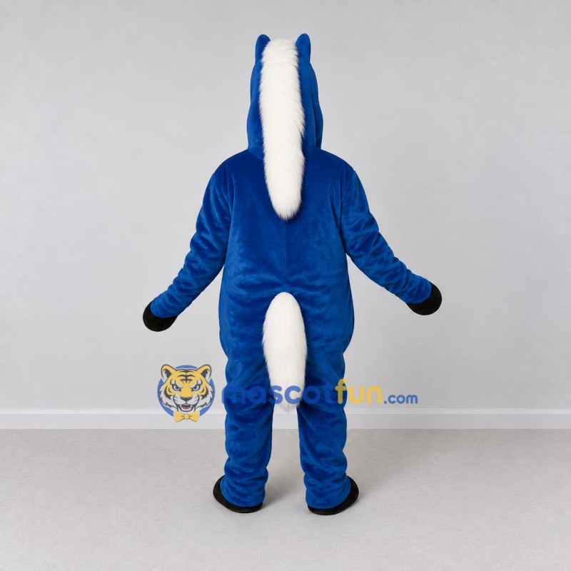 Custom Blue and White Horse Mascot Costume Adult Full Body Suit for Theme Parties Custom Blue and White Horse Mascot Costume Adult Full Body Suit for Theme Parties