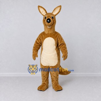 Custom Brown and Cream Kangaroo Mascot Costume Adult Full Body Suit for Wildlife Events Custom Brown and Cream Kangaroo Mascot Costume Adult Full Body Suit for Wildlife Events