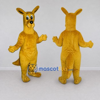 Custom Golden Yellow Kangaroo Mascot Costume Adult Full Body Suit for Wildlife Events