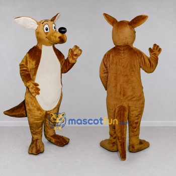 Custom Brown and White Kangaroo Mascot Costume Adult Full Body Suit for Wildlife Events
