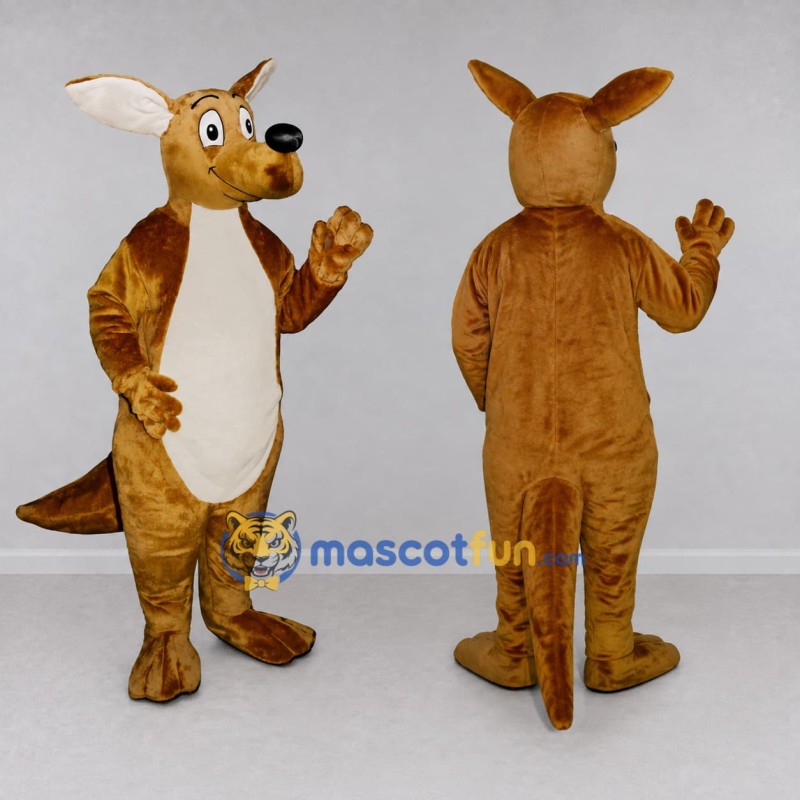 Custom Brown and White Kangaroo Mascot Costume Adult Full Body Suit for Wildlife Events Custom Brown and White Kangaroo Mascot Costume Adult Full Body Suit for Wildlife Events