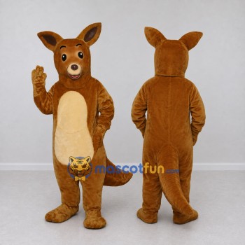 Custom Brown and Cream Kangaroo Mascot Costume Adult Full Body Suit for Wildlife Events