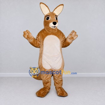 Custom Tan and White Kangaroo Mascot Costume Adult Full Body Suit for Wildlife Events
