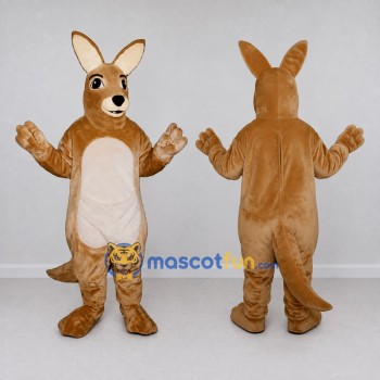 Custom Tan and White Kangaroo Mascot Costume Adult Full Body Suit for Wildlife Events