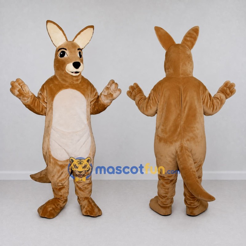 Custom Tan and White Kangaroo Mascot Costume Adult Full Body Suit for Wildlife Events Custom Tan and White Kangaroo Mascot Costume Adult Full Body Suit for Wildlife Events