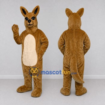 Custom Brown and Cream Kangaroo Mascot Costume Adult Full Body Suit for Wildlife Events