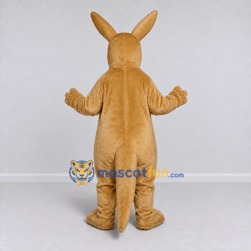 Custom Tan and White Kangaroo Mascot Costume Adult Full Body Suit for Wildlife Events Custom Tan and White Kangaroo Mascot Costume Adult Full Body Suit for Wildlife Events