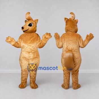 Custom Golden Brown Animal Character with a Hair Tuft Mascot Costume Adult Full Body Suit for Theme Parties