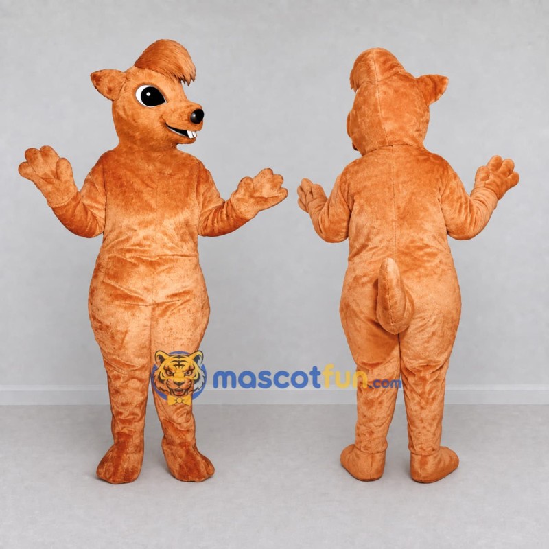 Custom Orange Rodent Character with a Hair Tuft Mascot Costume Adult Full Body Suit for Theme Parties Custom Orange Rodent Character with a Hair Tuft Mascot Costume Adult Full Body Suit for Theme Parties