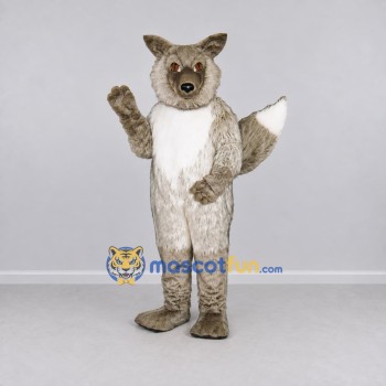 Custom Gray and White Fox Mascot Costume Adult Full Body Suit for Wildlife Events Custom Gray and White Fox Mascot Costume Adult Full Body Suit for Wildlife Events