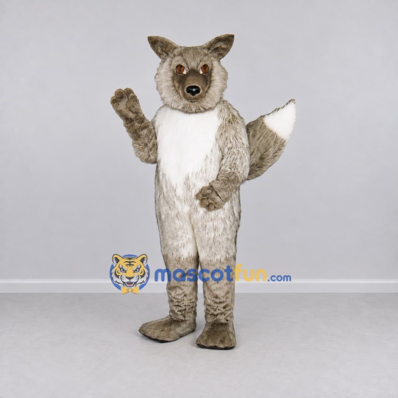 Custom Gray and White Fox Mascot Costume Adult Full Body Suit for Wildlife Events Custom Gray and White Fox Mascot Costume Adult Full Body Suit for Wildlife Events