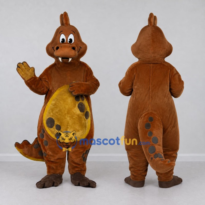 Custom Brown and Yellow Dragon Mascot Costume Adult Full Body Suit for Theme Parties Custom Brown and Yellow Dragon Mascot Costume Adult Full Body Suit for Theme Parties