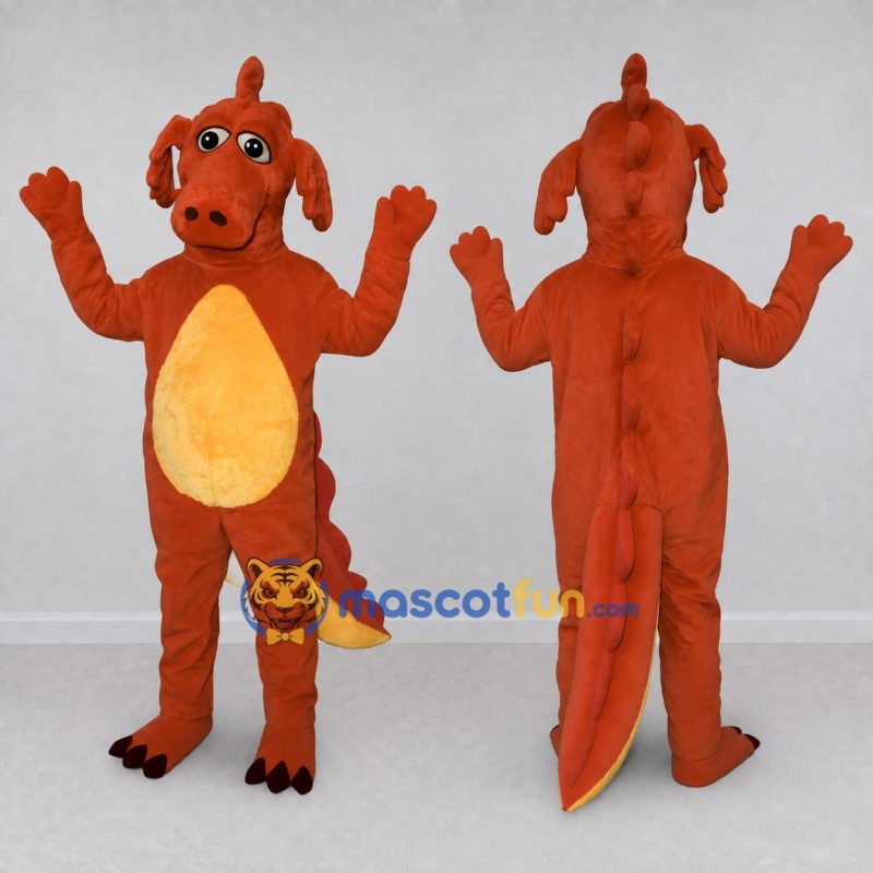 Custom Red and Yellow Dragon Mascot Costume Adult Full Body Suit for Theme Parties Custom Red and Yellow Dragon Mascot Costume Adult Full Body Suit for Theme Parties