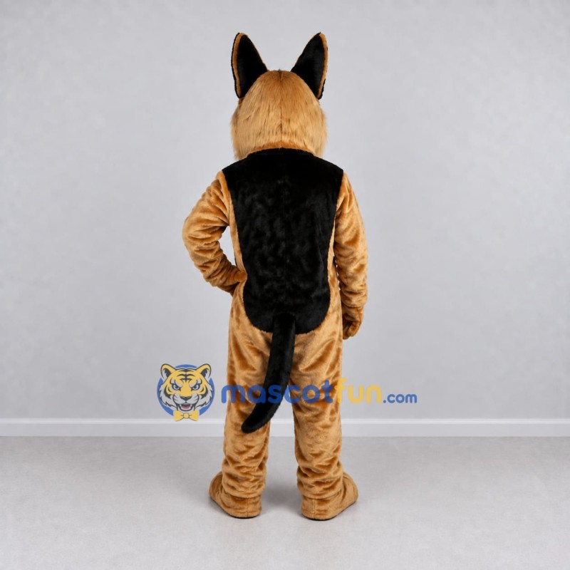 Custom Tan and Black German Shepherd Dog Mascot Costume Adult Full Body Suit for Sports Events